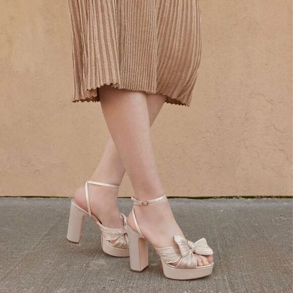 Loeffler Randall Natalia Pleated Platform Sandals size 8 - Picture 2 of 13